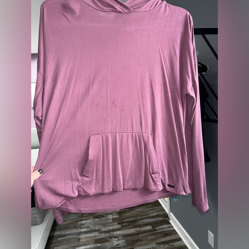 MPG purple long sleeve hooded shirt 1X